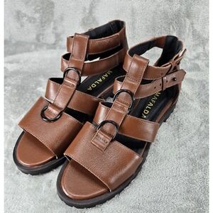Mafalda Women's Lug Sole Gladiator Sandals Brown Strappy EUR 40 US 9.5